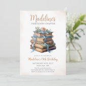 Book floral Girl Birthday 招待状 (スタンド正面)