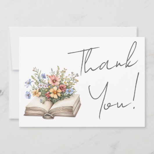 Book Floral Thank You サンキューカード (正面)