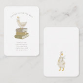 Book for Baby Goose Nest Baby Shower エンクロージャーカード (正面/裏面)