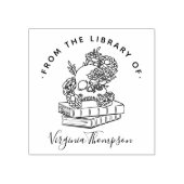 Book From The Library Gothicスカル&スクリプト ラバースタンプ (インプリント)