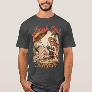 Book Girl Summer Reading Beach Vacation Funny Read Tシャツ