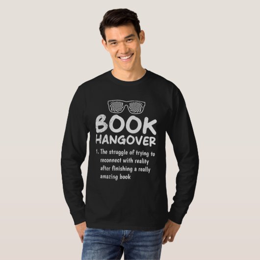 Book Hangover book  and booknerds Bookworm Tシャツ (正面フル)