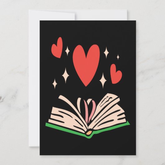 Book Heart Clothing Her Gift Book Lover Valentines シーズンカード (正面)