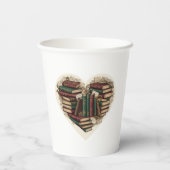 Book Heart Paper Cups | Vintage Aesthetic 紙コップ (裏面)