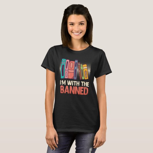 Book  I m with the Banned Bookworm Reading Book fa Tシャツ (正面フル)