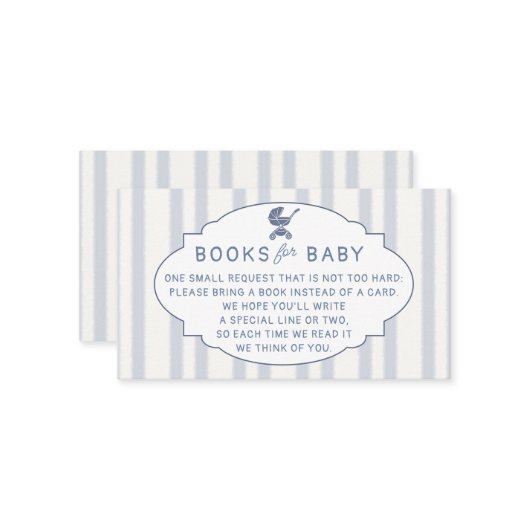 Book Insert Coffee Brewing Brunch Blue Baby Shower エンクロージャーカード (正面/裏面インサイチュ)