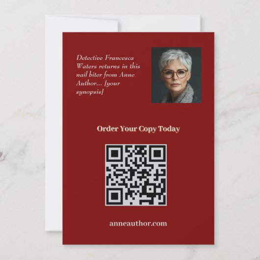 Book Launch Annement Mailing Displayフラットカード (裏面)