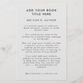 Book Launch | Author Cover Artwork Promotional チラシ (裏面)