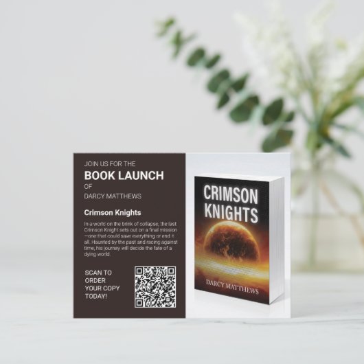 Book Launch Author Promo Photo QR Code ポストカード (スタンド正面)