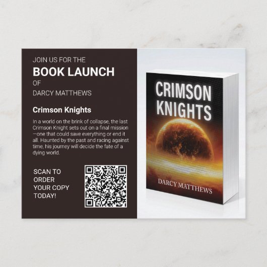 Book Launch Author Promo Photo QR Code ポストカード (正面)