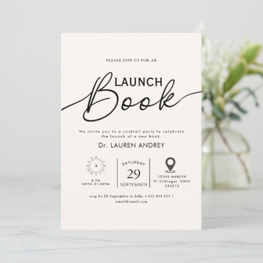 Book Launch Invitation 招待状 (スタンド正面)