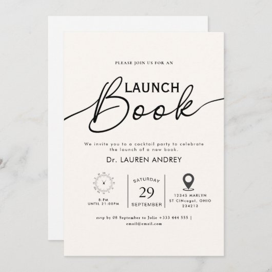 Book Launch Invitation 招待状 (正面/裏面)