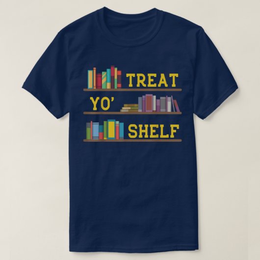 Book Libraryブックワームの本の愛好家 Tシャツ (デザイン正面)