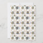 Book Lover Birthday Party Invitation in White 招待状 (裏面)