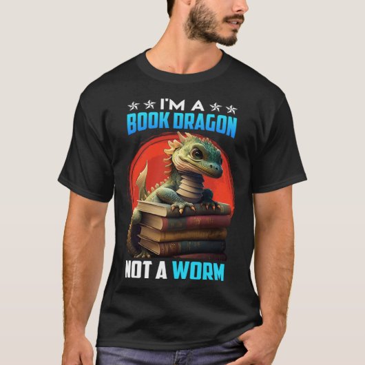 Book lover Book Dragon Reading friends bookworm Bo Tシャツ (正面)