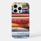 Book Lover Bookstack Personalized iPhoneケース (裏面)