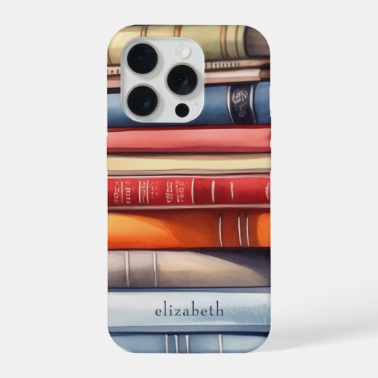 Book Lover Bookstack Personalized iPhoneケース (裏面)