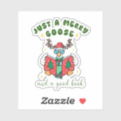 Book Lover Christmas Merry Goose シール (シート)