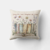 Book Lover Decorative Cushion with Garden  クッション (裏面)