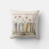 Book Lover Decorative Cushion with Garden  クッション (正面)