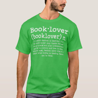 Book Lover Definition avid Reader or Bookworm  Tシャツ