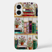 Book Lover Floral Bookshelf iPhone Case Case-Mate iPhoneケース (裏面)