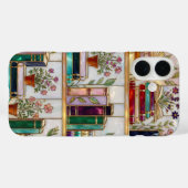 Book Lover Floral Bookshelf iPhone Case Case-Mate iPhoneケース (裏面 (横))