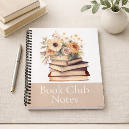 Book Lover Gift Floral Book Club Notebook ノートブック