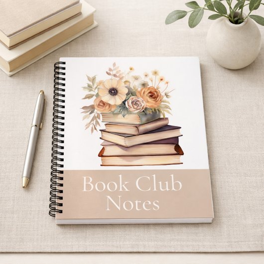 Book Lover Gift Floral Book Club Notebook ノートブック