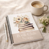 Book Lover Gift Floral Book Club Notebook ノートブック