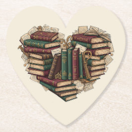 Book Lover Heart Paper Coaster ペーパーコースター
