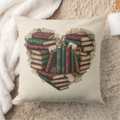 Book Lover Heart Throw Pillow クッション (ブランケット)