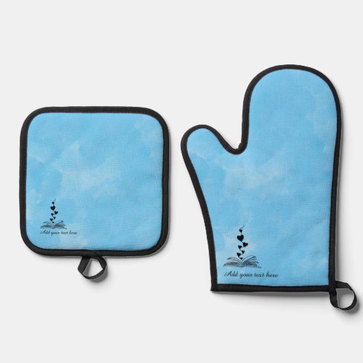 Book Lover Kitchen Oven Mitt 鍋つかみ&鍋敷きセット (正面)