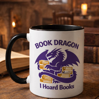 Book Lover Mug | Book Dragon I Hoard Books Coffee  マグカップ