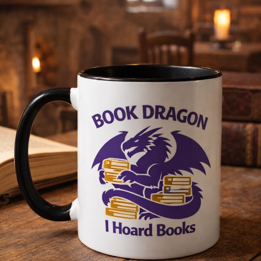 Book Lover Mug | Book Dragon I Hoard Books Coffee  マグカップ