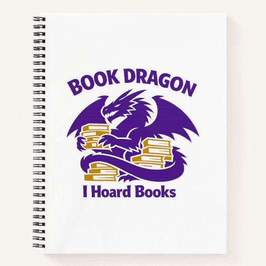 Book Lover Notebook | Book Dragon I Hoard Books Jo ノートブック (正面)