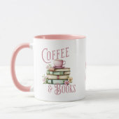 Book Lover Pink Handle Initial Mug マグカップ (左)