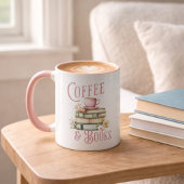 Book Lover Pink Handle Initial Mug マグカップ