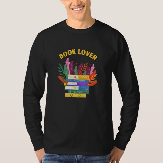Book Lover Plants love Big Books Read Tシャツ (正面)