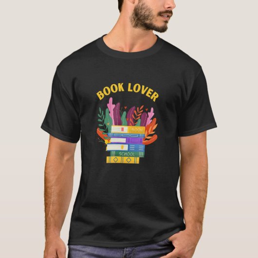 Book Lover Plants love Big Books Read Tシャツ (正面)