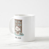 Book Lover Poodle Puppy Pastel Reading Mug Design コーヒーマグカップ (正面左)