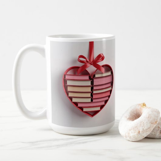 Book Lover Red Heart Shaped Gift Box Classic Mug コーヒーマグカップ (ドーナツ)