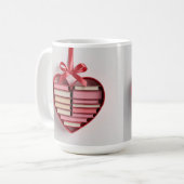 Book Lover Red Heart Shaped Gift Box Classic Mug コーヒーマグカップ (正面左)
