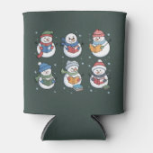 Book Lover Snowman Reading Gift Teacher Winter  缶クーラー (正面)