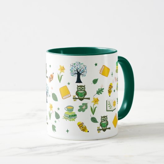 Book Lover Spring Design 11oz Coffee Mug マグカップ (正面右)