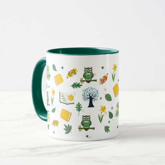 Book Lover Spring Design 11oz Coffee Mug マグカップ (正面左)