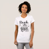 Book Lover Typography Floral Open Book for Readers Tシャツ (正面フル)