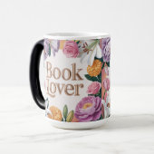 Book Lover White Floral Mug モーフィングマグカップ (正面左)