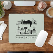 Book Lover's Black Cat Booktrovert マウスパッド