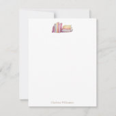Book Lovers Bookish Theme Personalized Stationery ノートカード (正面)